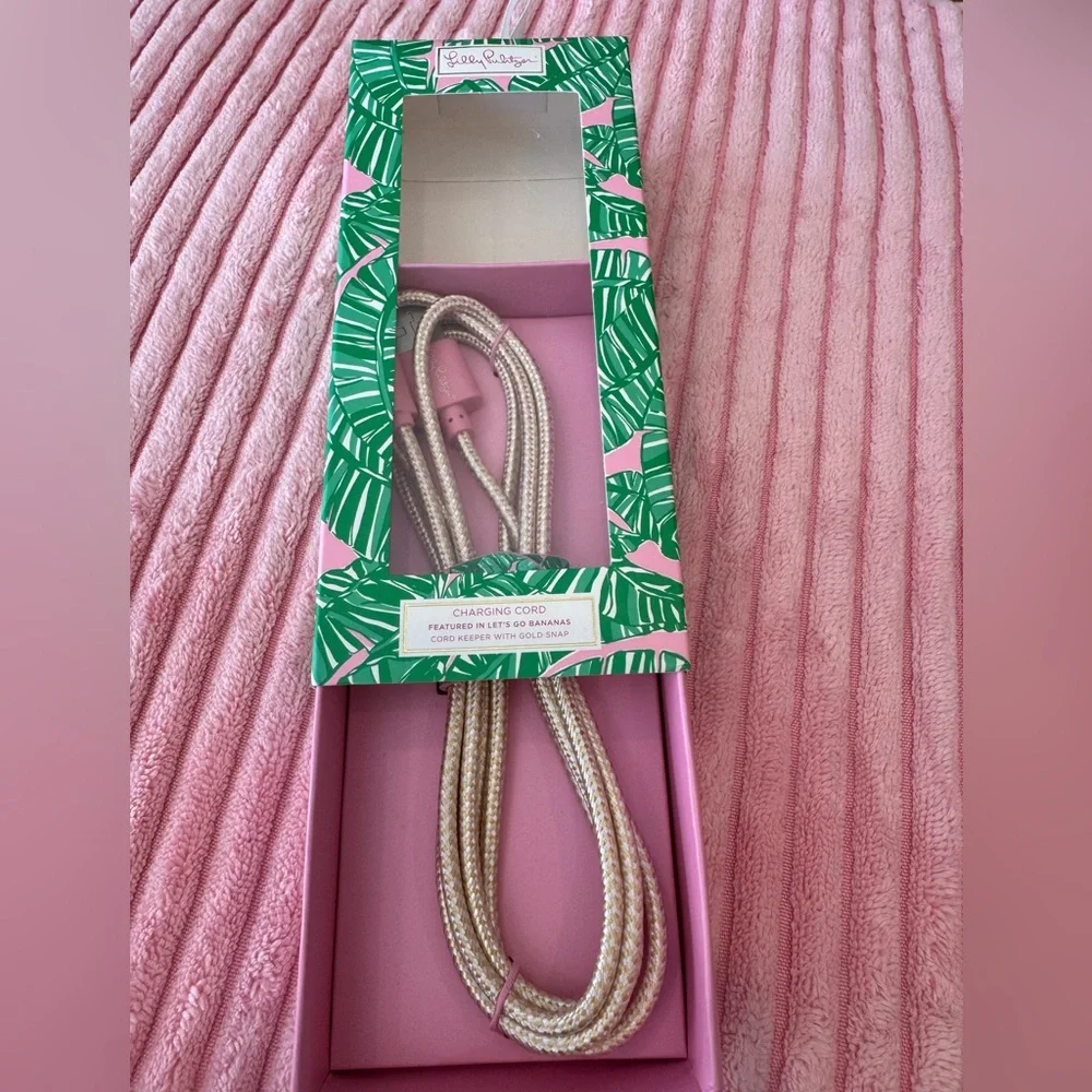 LILLY PULITZER Charging Cord USB Lightning 5ft Phone Cable Lets Go Bananas NWT